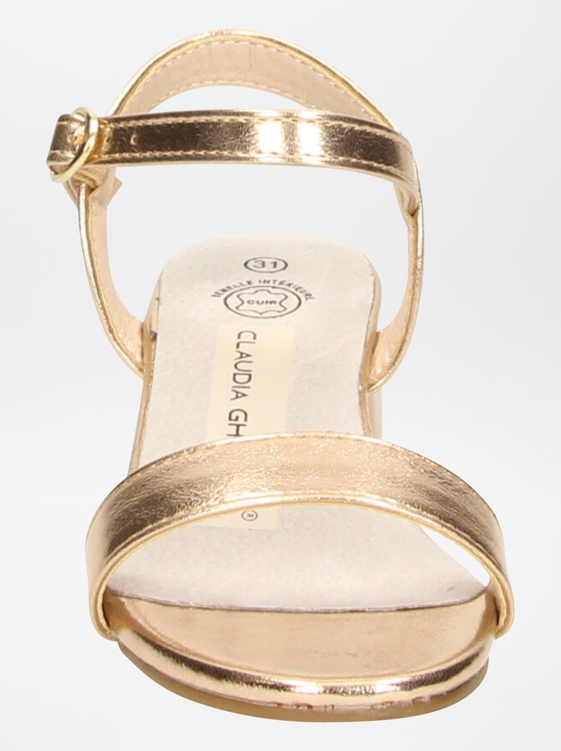 Sandalias abiertas de tacón BEIGE - Kiabi
