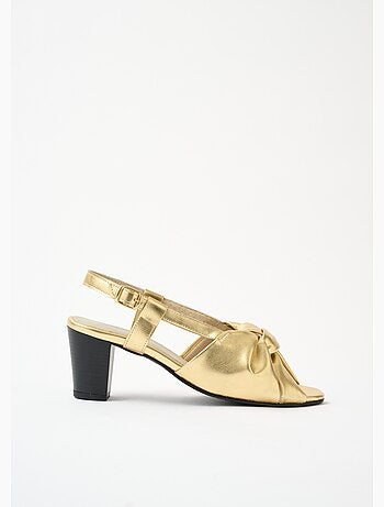 Sandalias abiertas tira fina con tacón de piel - AFIBEL