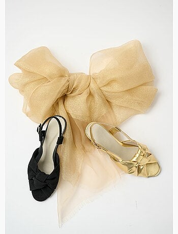 Sandalias abiertas tira fina con tacón de piel - AFIBEL