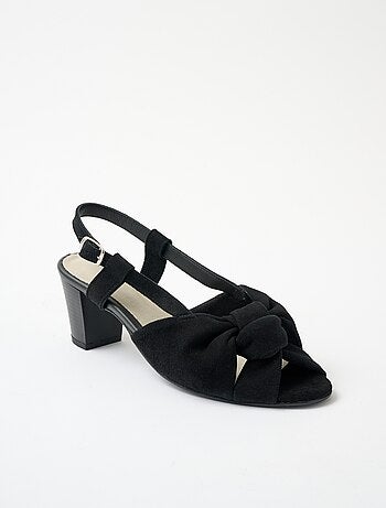 Sandalias abiertas tira fina con tacón de piel - AFIBEL