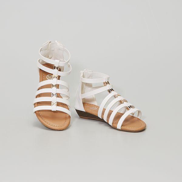 Sandalias altas con detalles dorados Niña 3-12 años - blanco - Kiabi -  20,00€