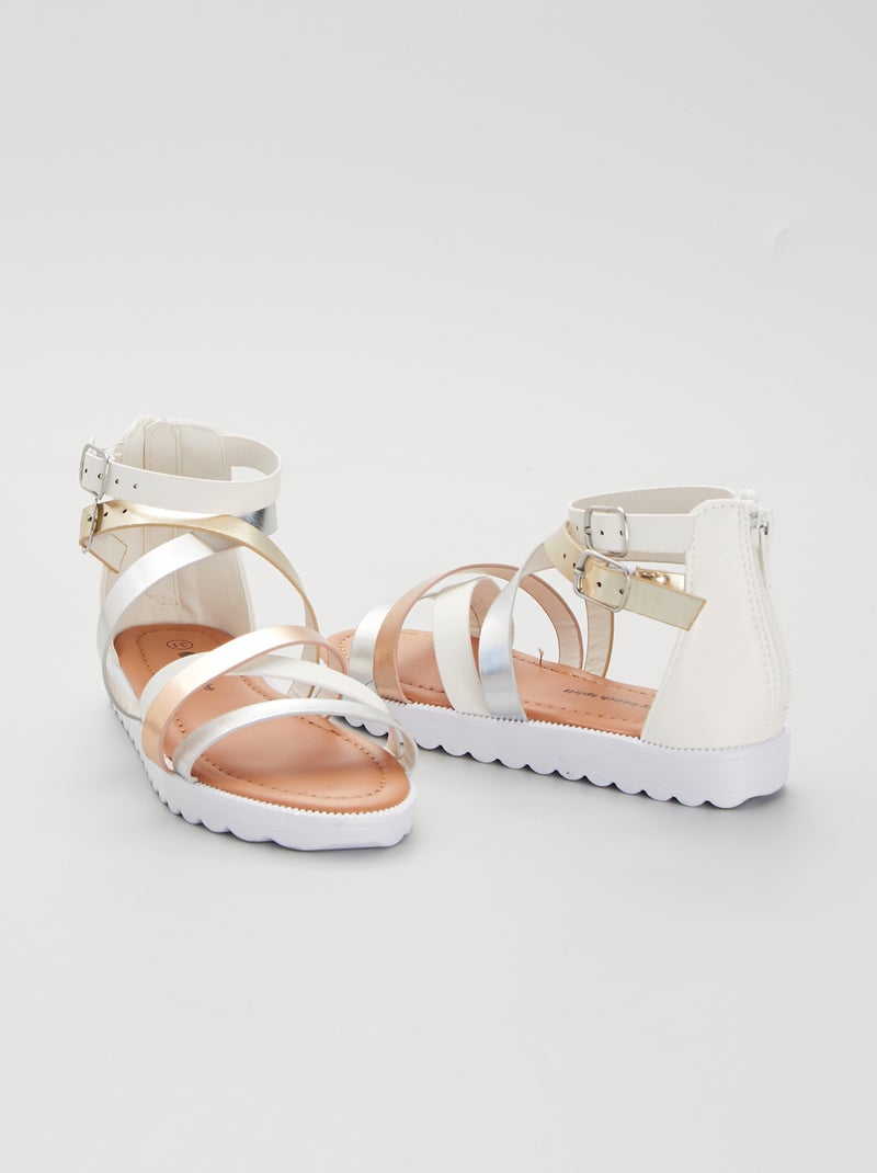 Sandalias altas con tacón blanco - Kiabi