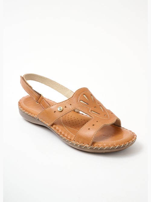 Sandalias anchas confort con tira velcro - Afibel - Kiabi
