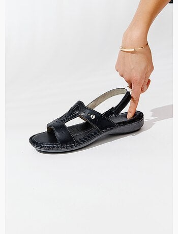 Sandalias anchas confort con tira velcro - Afibel