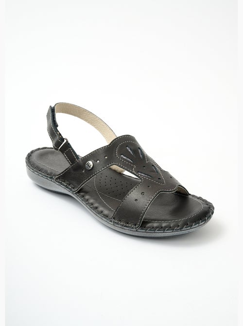 Sandalias anchas confort con tira velcro - Afibel - Kiabi
