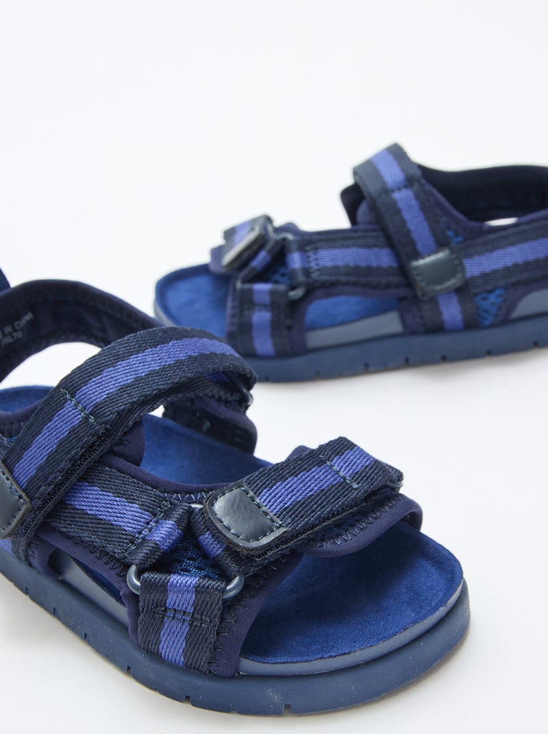 Sandalias azules con velcro Azul - Kiabi