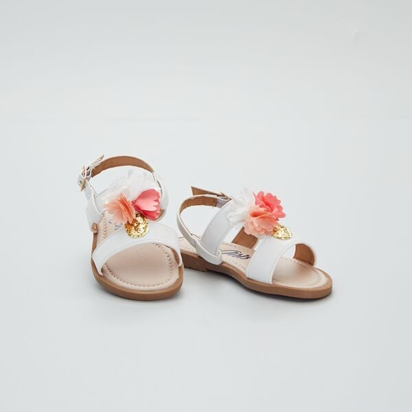Sandalias brillantes con 'flores' Zapatos - BLANCO - Kiabi - 20,00€