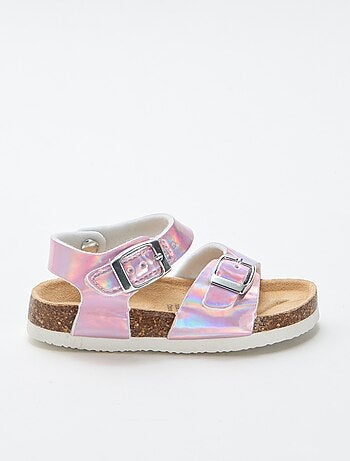 Sandalia estampada de leopardo con correas