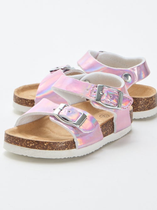 Sandalias brillantes con tiras - Kiabi