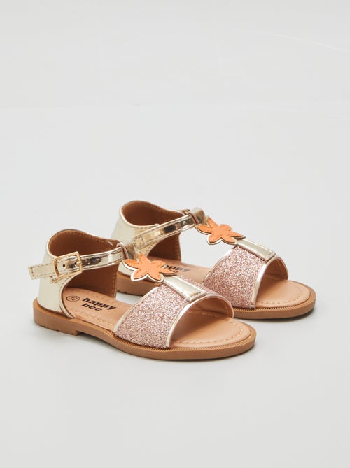 Sandalias brillantes de tacón cerrado - Kiabi