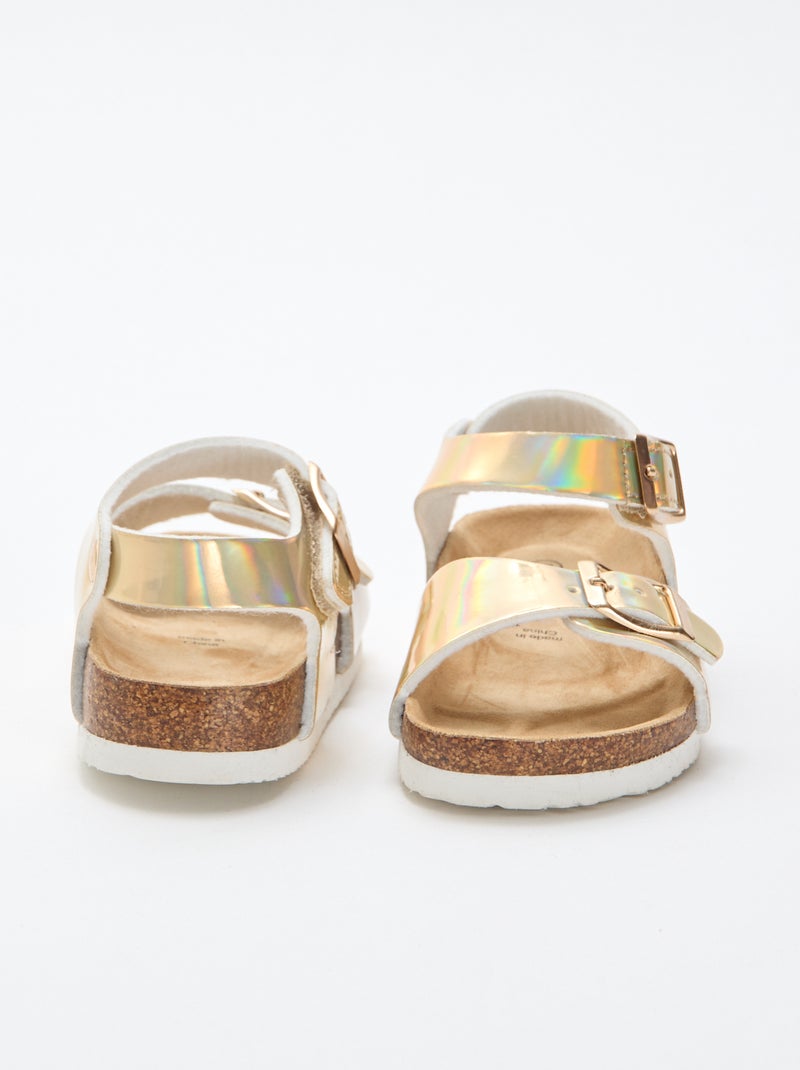 Sandalias brillantes doradas con tiras Amarillo - Kiabi