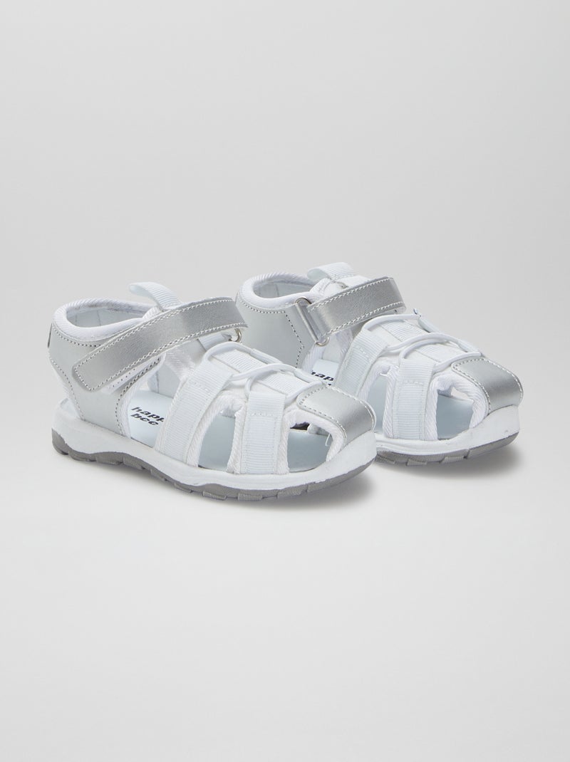 Sandalias cerradas con velcro BLANCO - Kiabi