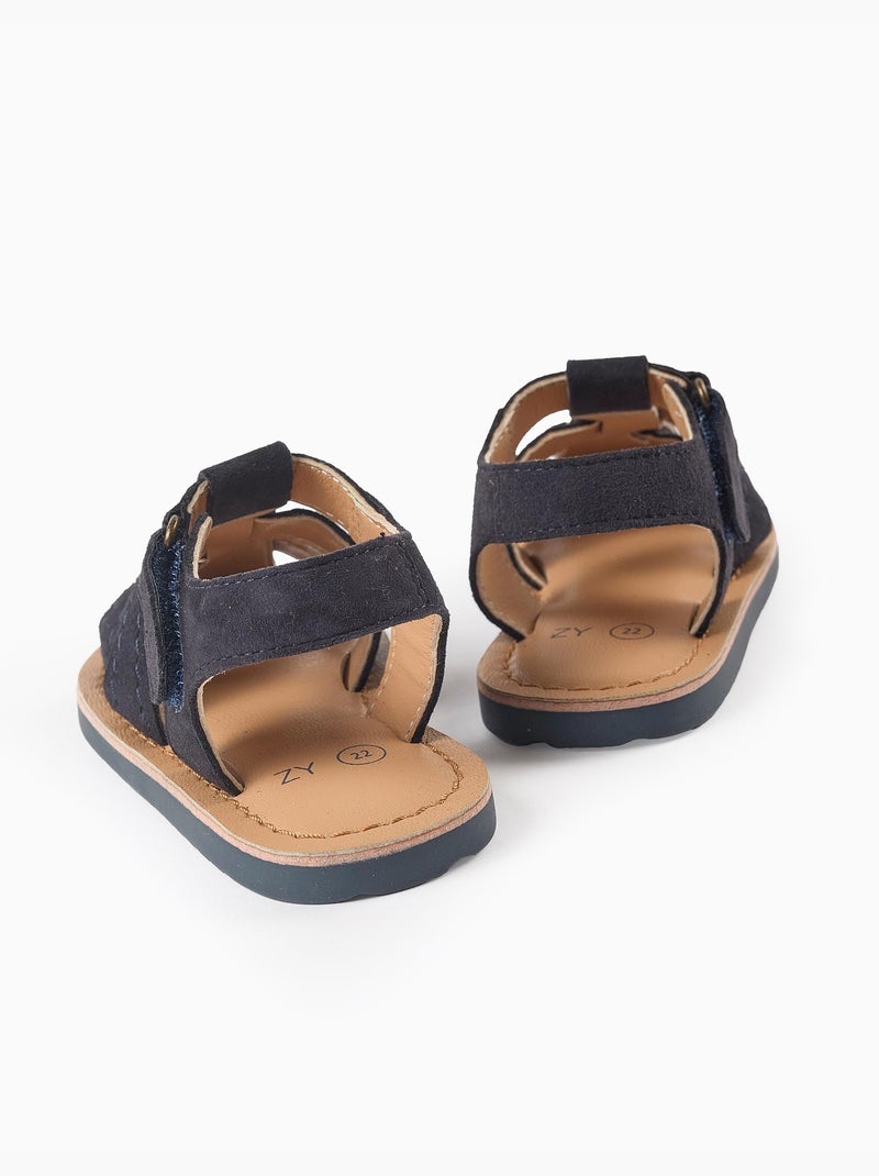 Sandalias cerradas de ante con suela antideslizante Azul Azul - Kiabi