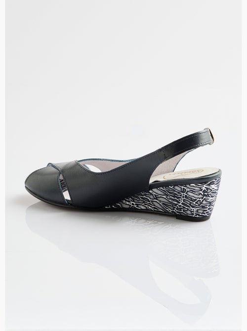 Sandalias cómodas de piel con punta abierta - Afibel - Kiabi