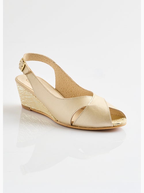 Sandalias cómodas de piel con punta abierta - Afibel - Kiabi