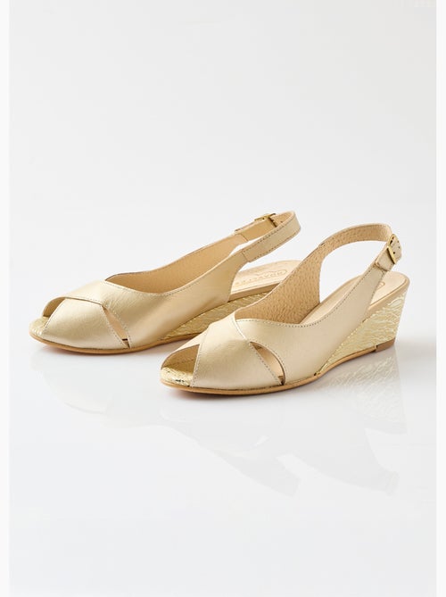 Sandalias cómodas de piel con punta abierta - Afibel - Kiabi