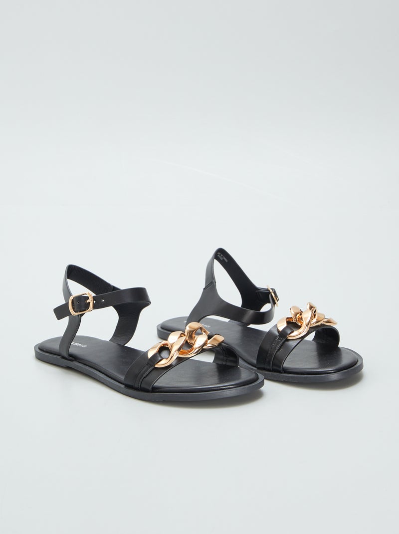 Sandalias con cadena negro - Kiabi
