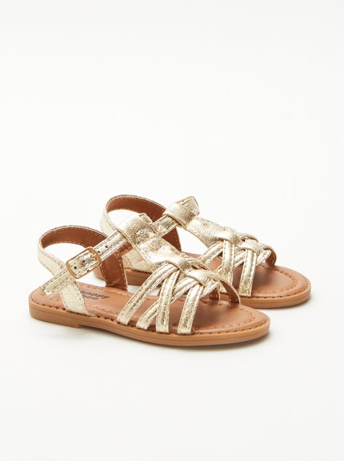 Sandalias con cierre de velcro y tiras cruzadas - Kiabi