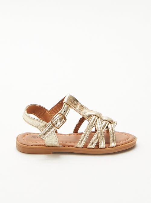 Sandalias con cierre de velcro y tiras cruzadas - Kiabi