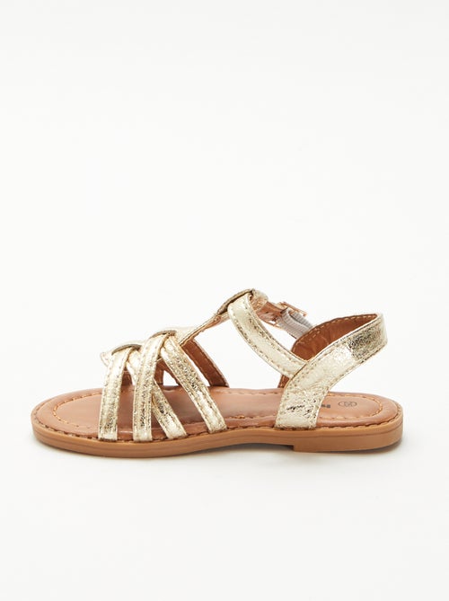 Sandalias con cierre de velcro y tiras cruzadas - Kiabi