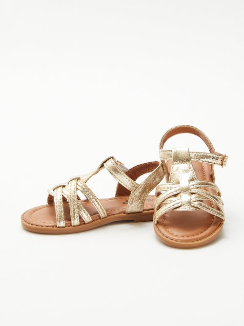Sandalias con cierre de velcro y tiras cruzadas - Kiabi