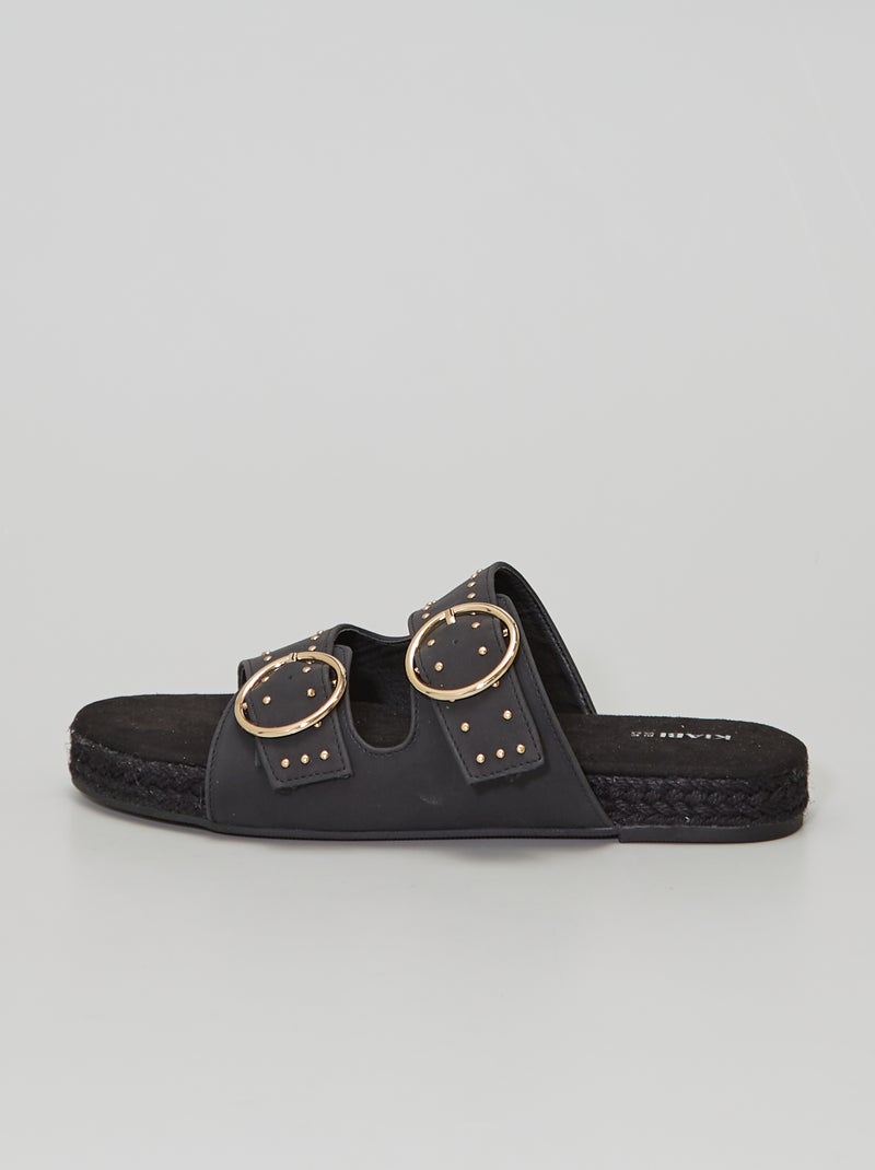 Sandalias con correas de tachuelas Negro - Kiabi