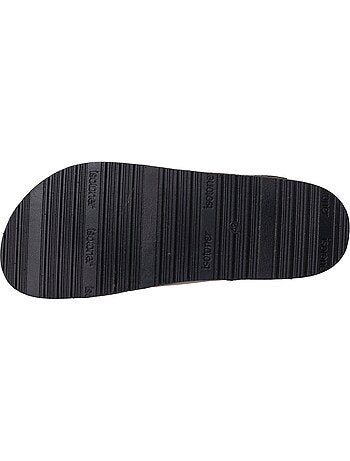 Sandalias con correas dobles de Velcros, plantilla de parche ultraconfortable en el Isotoner