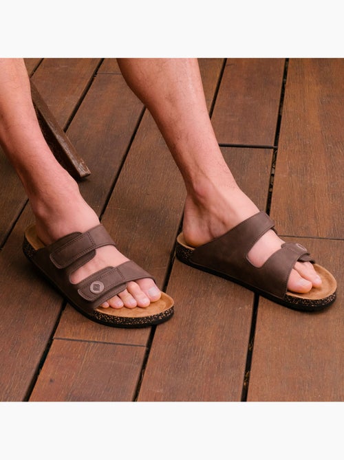 Sandalias con correas dobles de Velcros, plantilla de parche ultraconfortable en el  Isotoner - Kiabi