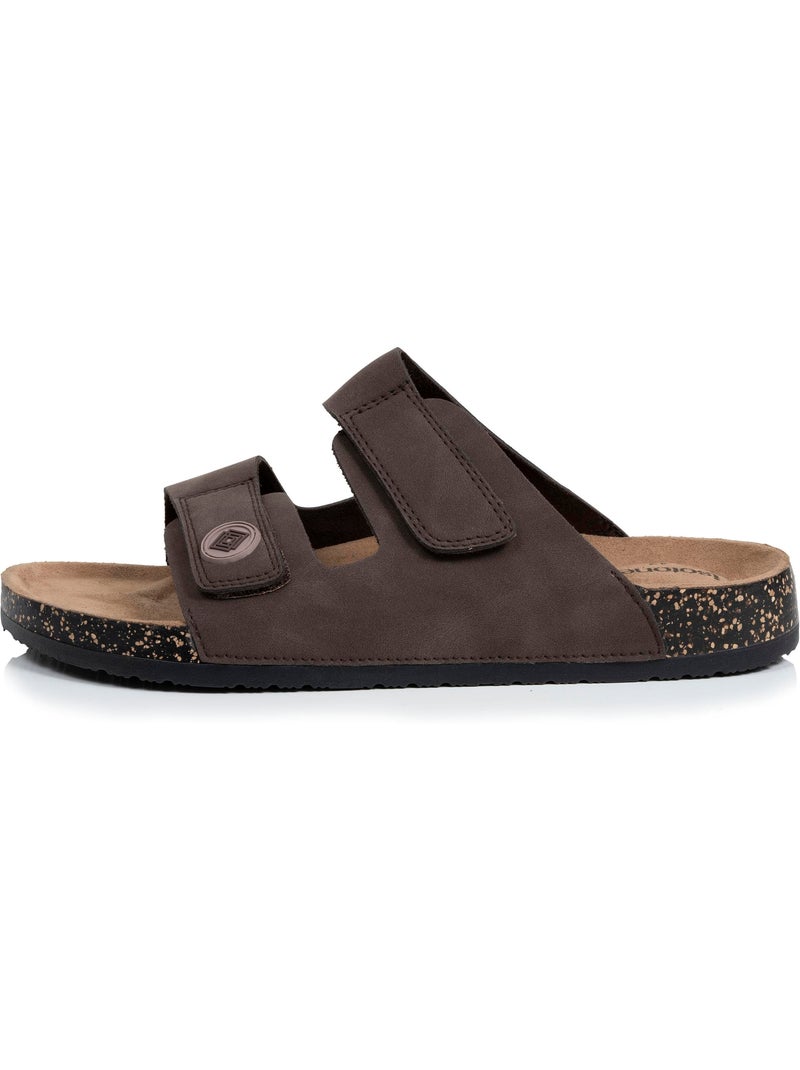 Sandalias con correas dobles de Velcros, plantilla de parche ultraconfortable en el  Isotoner Marrón chocolate - Kiabi