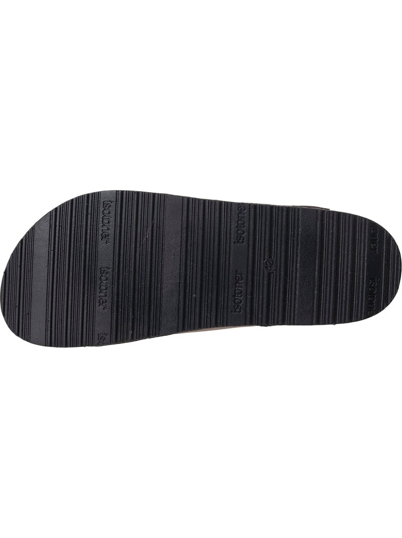 Sandalias con correas dobles de Velcros, plantilla de parche ultraconfortable en el  Isotoner Marrón chocolate - Kiabi