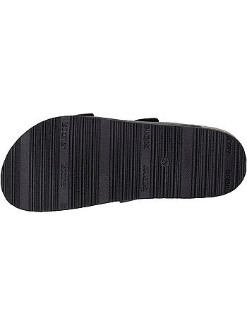 Sandalias con correas dobles de Velcros, plantilla de parche ultraconfortable en el Isotoner