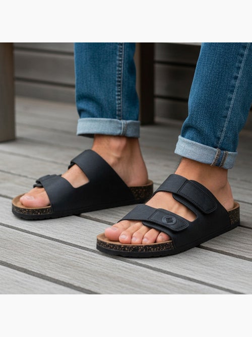 Sandalias con correas dobles de Velcros, plantilla de parche ultraconfortable en el  Isotoner - Kiabi
