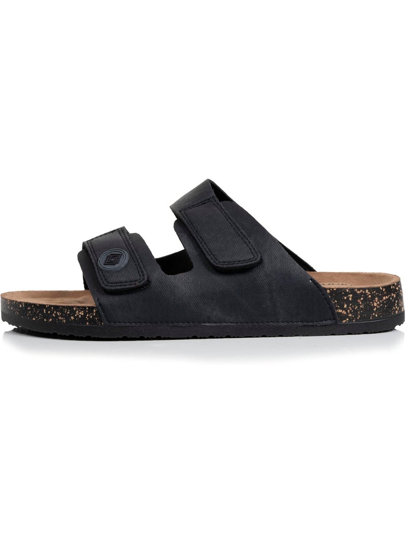 Sandalias con correas dobles de Velcros, plantilla de parche ultraconfortable en el  Isotoner Negro - Kiabi