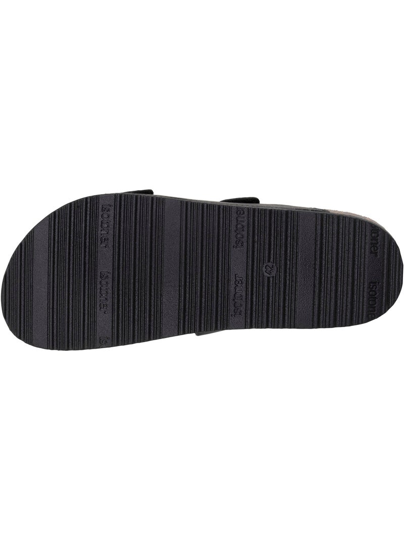 Sandalias con correas dobles de Velcros, plantilla de parche ultraconfortable en el  Isotoner Negro - Kiabi