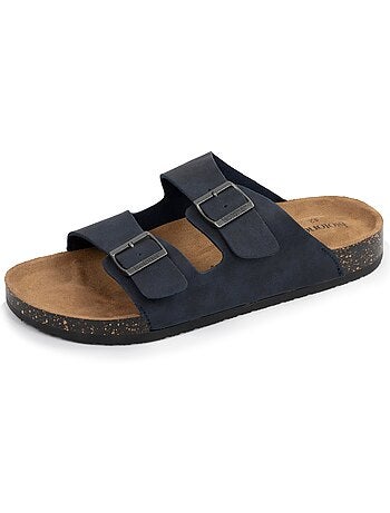 Sandalias con correas dobles, plantilla de talón de parche ultraconfortable isotoner