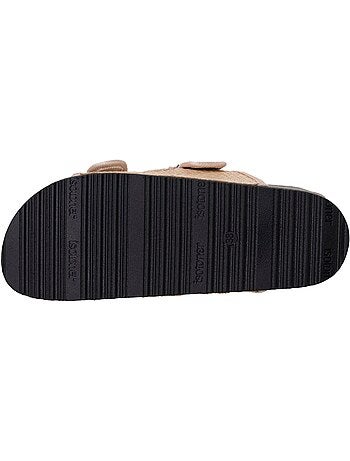 Sandalias con correas dobles, plantilla de talón de parche ultraconfortable Isotoner