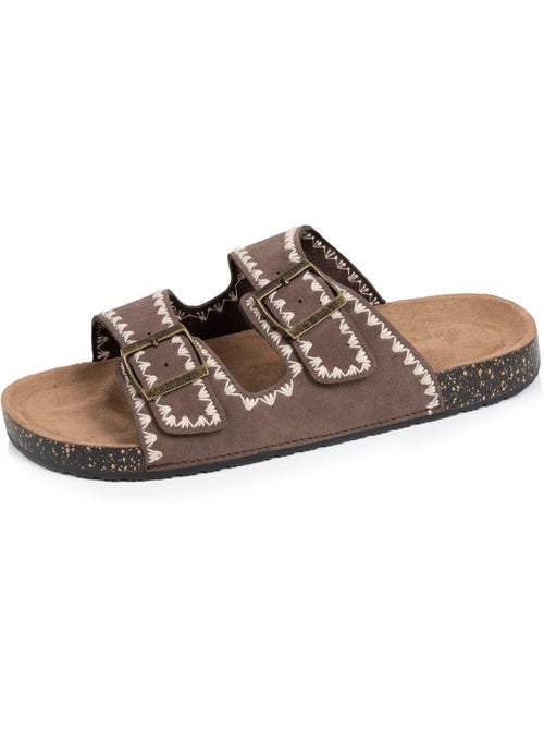 Sandalias con correas dobles, plantilla de talón de parche ultraconfortable  Isotoner - Kiabi