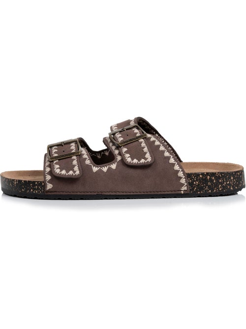 Sandalias con correas dobles, plantilla de talón de parche ultraconfortable  Isotoner - Kiabi