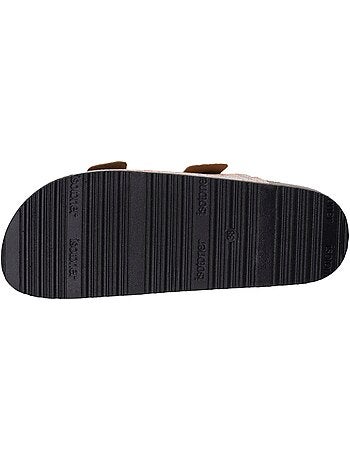 Sandalias con correas dobles, plantilla de talón de parche ultraconfortable Isotoner