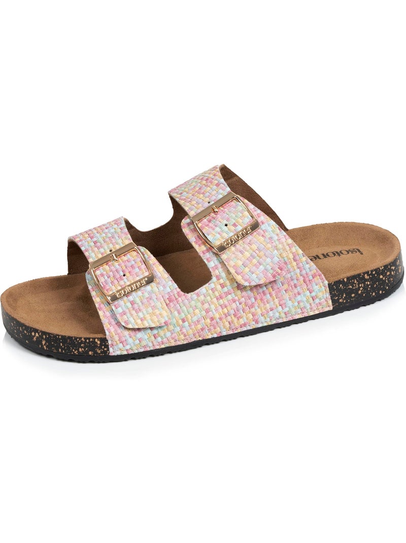 Sandalias con correas dobles, plantilla de talón de parche ultraconfortable  Isotoner Multicolor - Kiabi