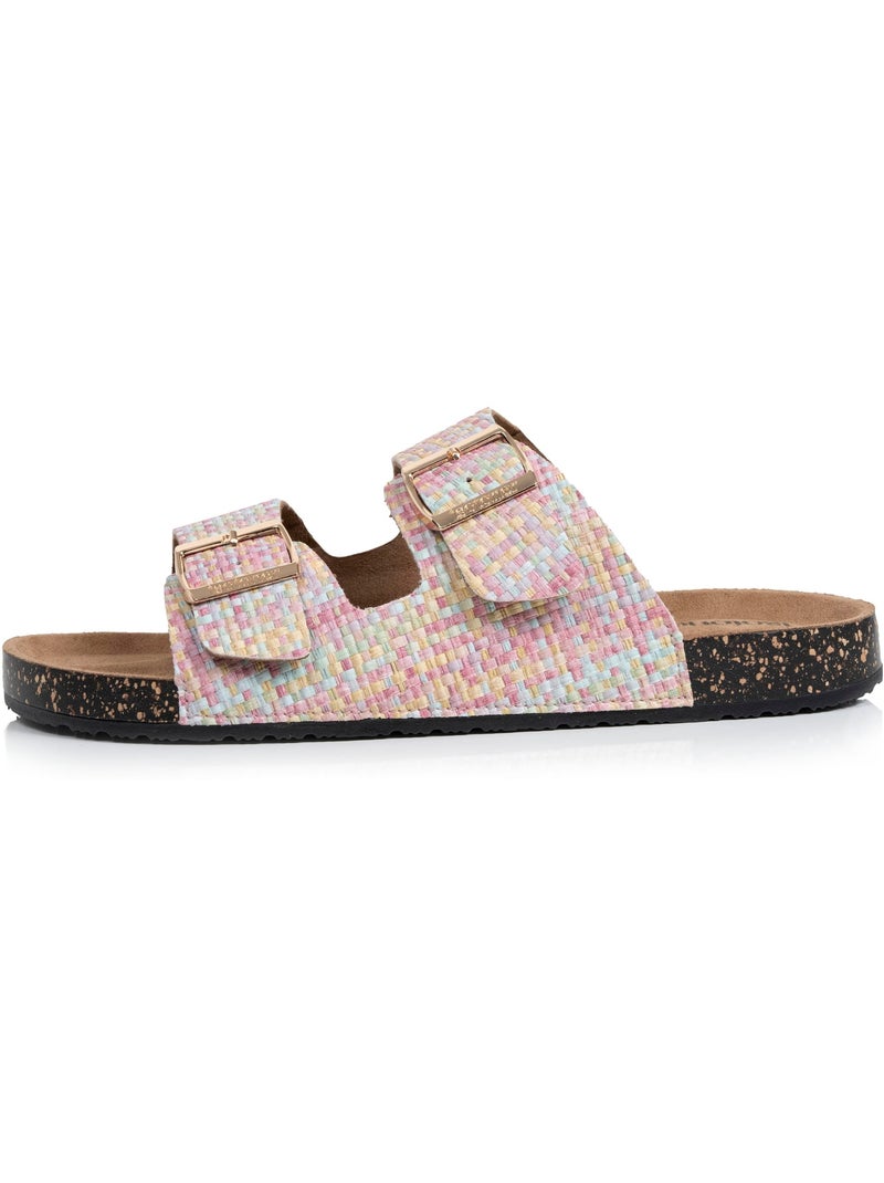 Sandalias con correas dobles, plantilla de talón de parche ultraconfortable  Isotoner Multicolor - Kiabi