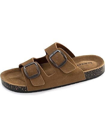 Sandalias plantilla de cuero parche confort everywear tacón isotoner
