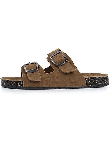 Sandalias plantilla de cuero parche confort everywear tacón isotoner