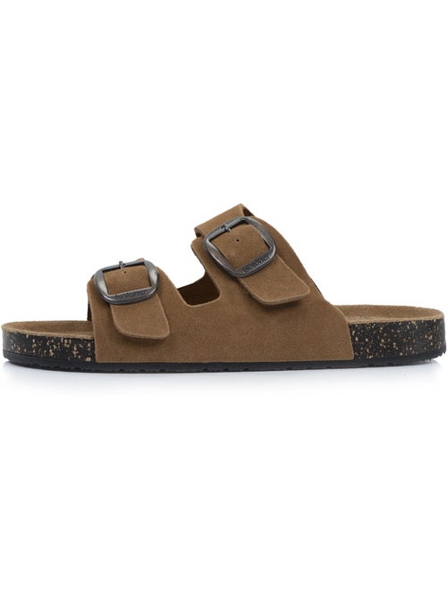 Sandalias con correas dobles ultra cómodas, plantilla de cuero  isotoner - Kiabi