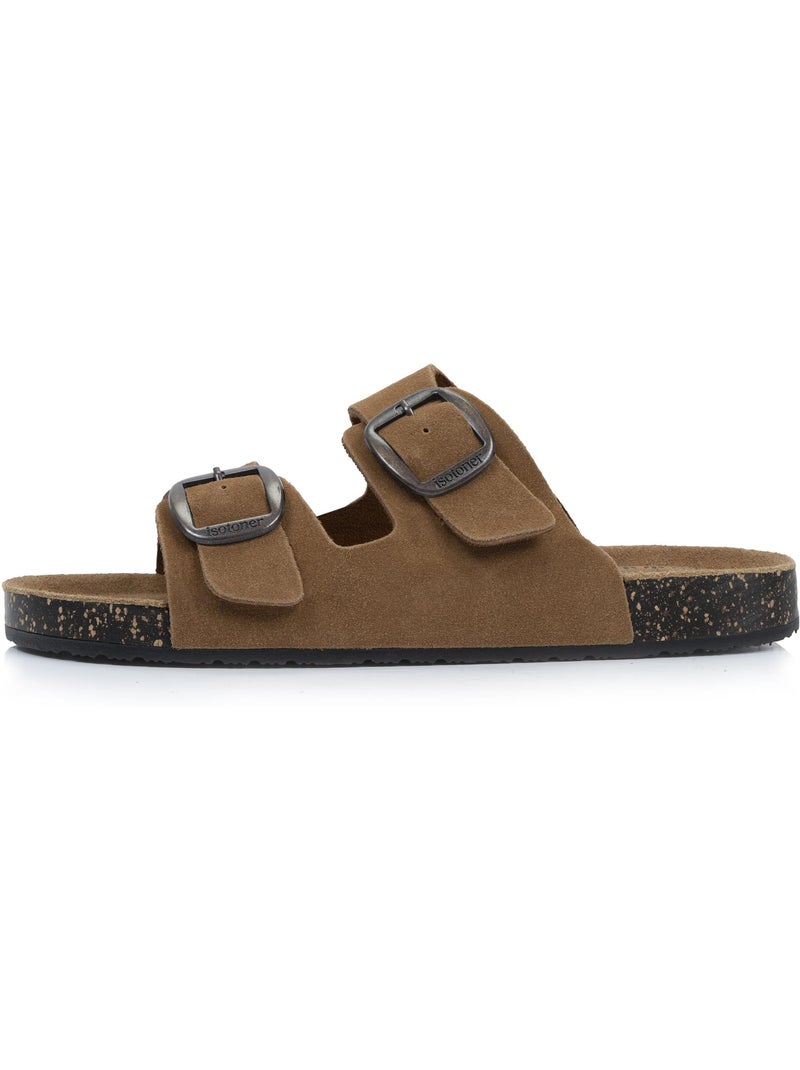 Sandalias con correas dobles ultra cómodas, plantilla de cuero  isotoner Camel - Kiabi