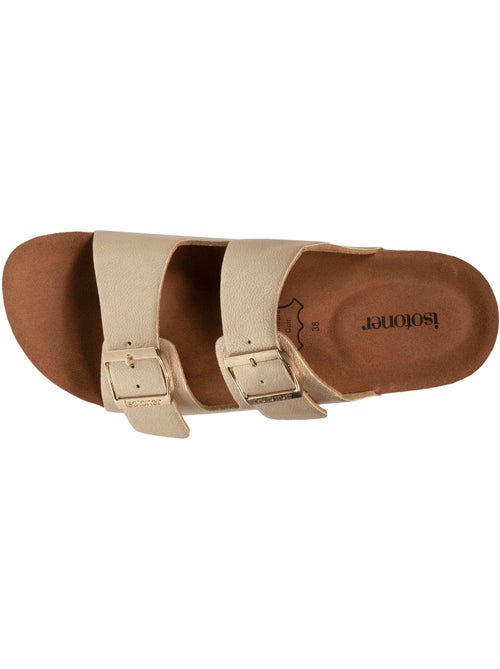 Sandalias con correas dobles ultra cómodas, plantilla de cuero isotoner - Kiabi Sandalias con correas dobles ultra cómodas, plantilla de cuero isotoner - Kiabi
