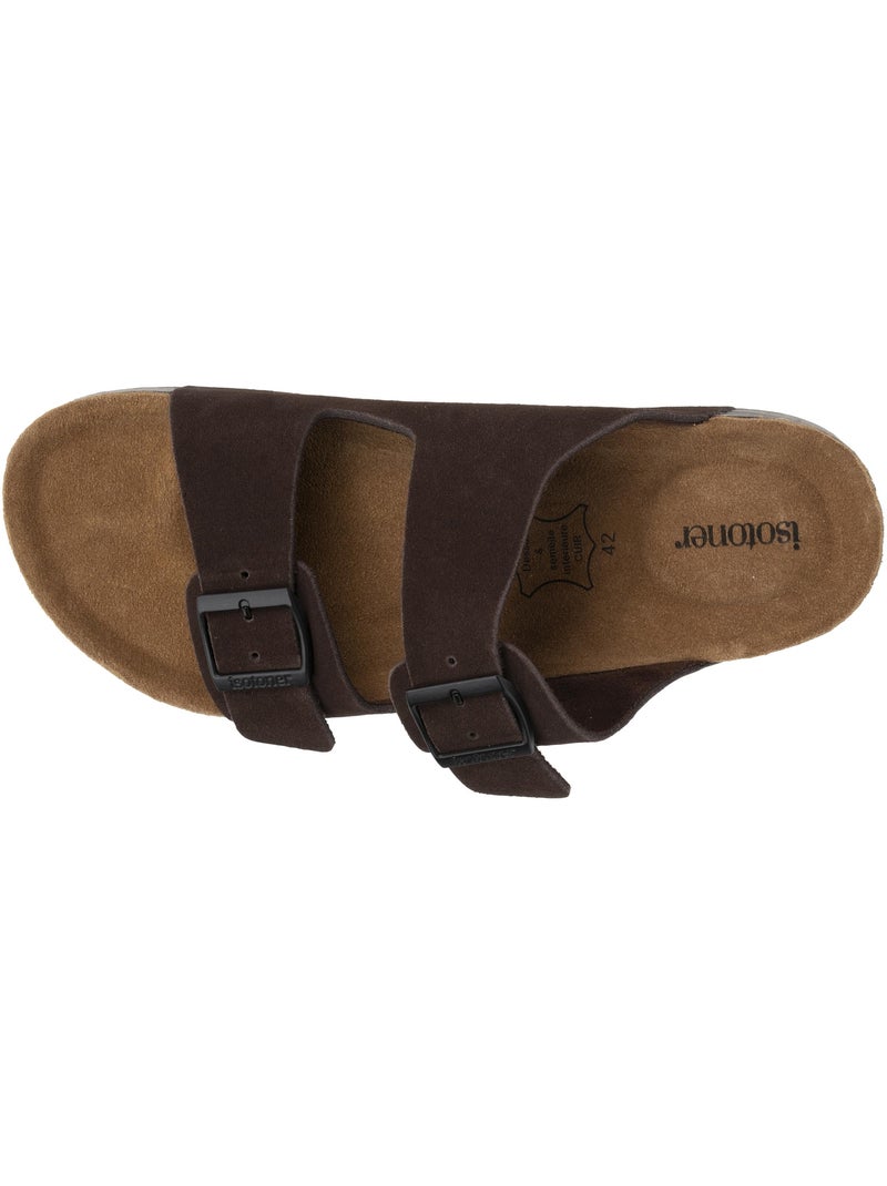 Sandalias con correas dobles ultra cómodas, plantilla de cuero  isotoner Marrón - Kiabi