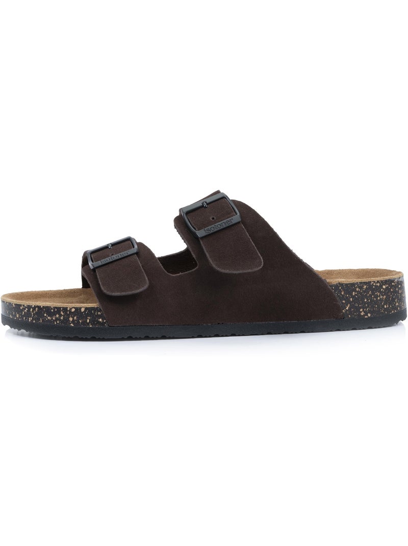 Sandalias con correas dobles ultra cómodas, plantilla de cuero  isotoner Marrón - Kiabi