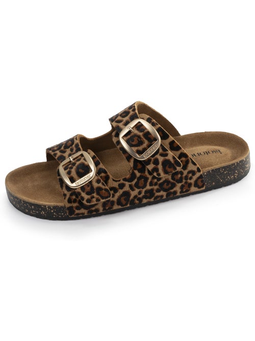 Sandalias con correas dobles ultra cómodas, plantilla de cuero isotoner - Kiabi Sandalias con correas dobles ultra cómodas, plantilla de cuero isotoner - Kiabi