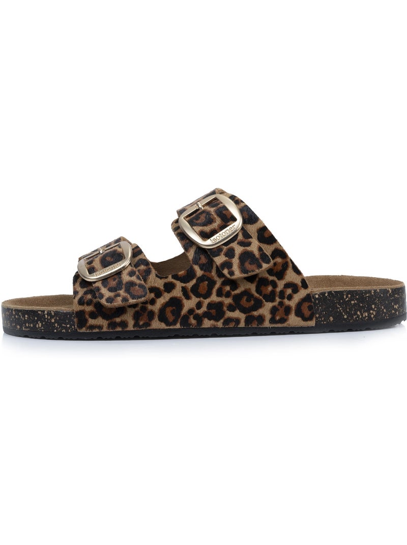 Sandalias con correas dobles ultra cómodas, plantilla de cuero  isotoner Negro Marrón - Kiabi